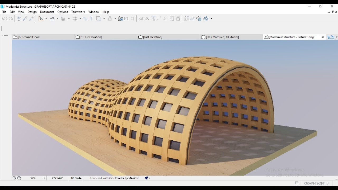 Tutorial ARCHICAD 22 Structure Pavilion Architecture with Shell