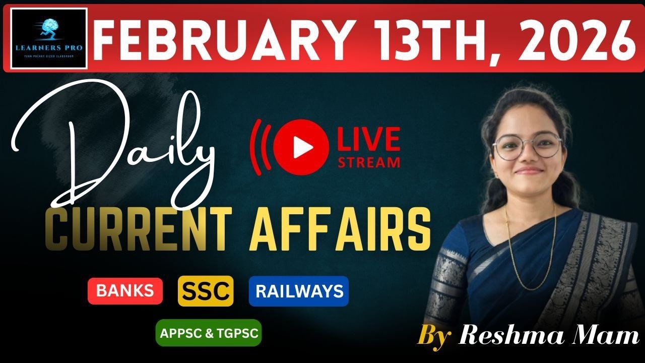 “Daily CA MCQs – Feb 13, 2026 | Live Quiz for All Competitive Exams!”