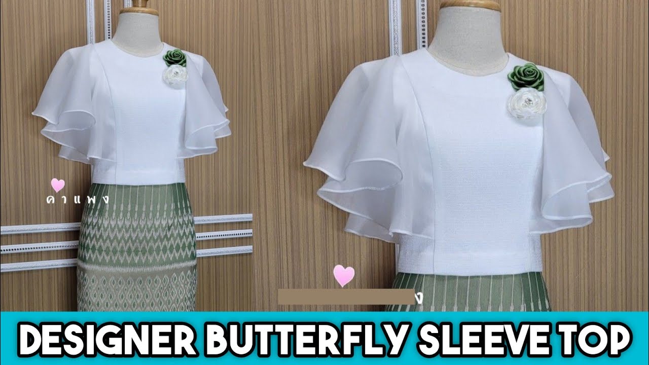 designer butterfly sleeve top cutting and stitching /very easy method / top cutting and stitching