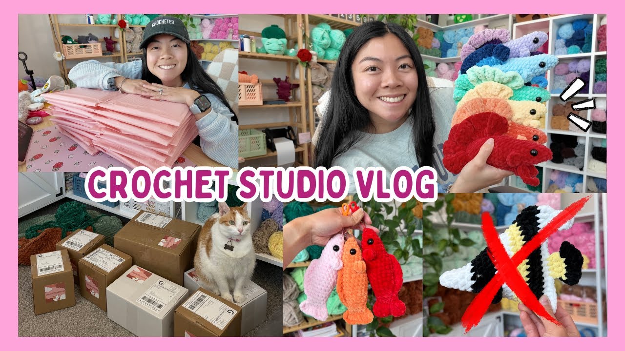 Longest Crochet Vlog of 2025 (1 HR!!) 🧶 Pattern Design Fails, DIY Cat Toys, Packing Orders, & More!