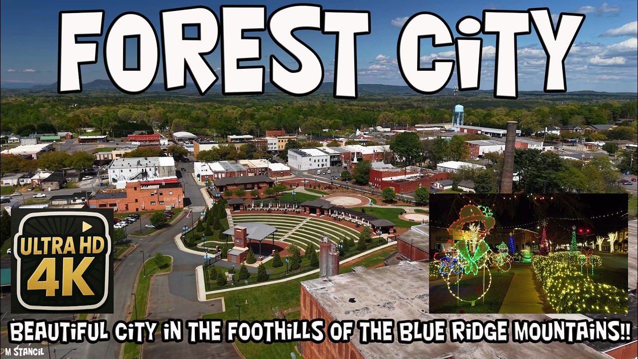 Forest City North Carolina 4K  (DJI Mavic Air 3S Drone Footage) Foothills of Blue Ridge Mountains!!