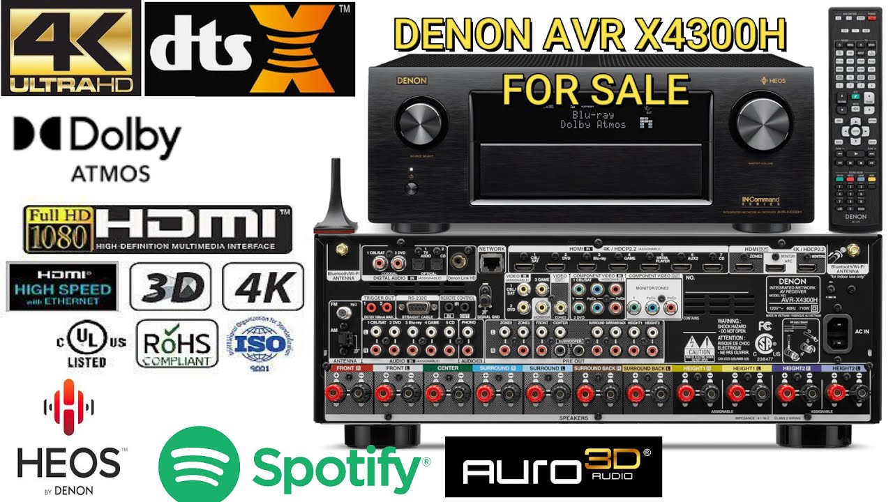 Denon AVR X4300H 9.2 Channel Atmos DTS X Av Receiver For Sale