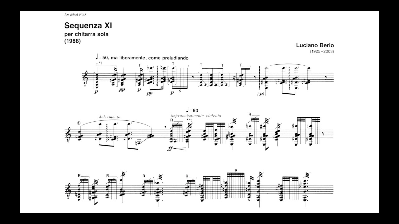 Berio - Sequenza XI (score) [HD]