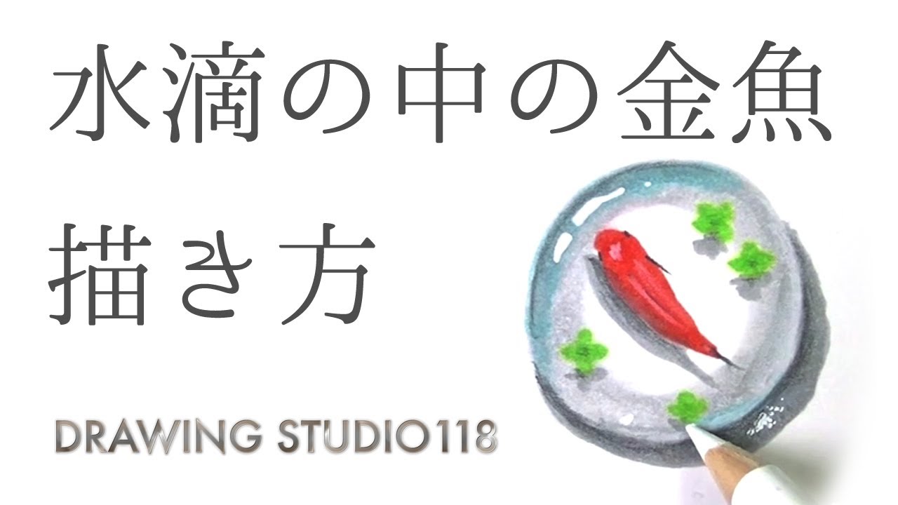 誰でも簡単！水滴の中の金魚の描き方｜Drawing studio 118