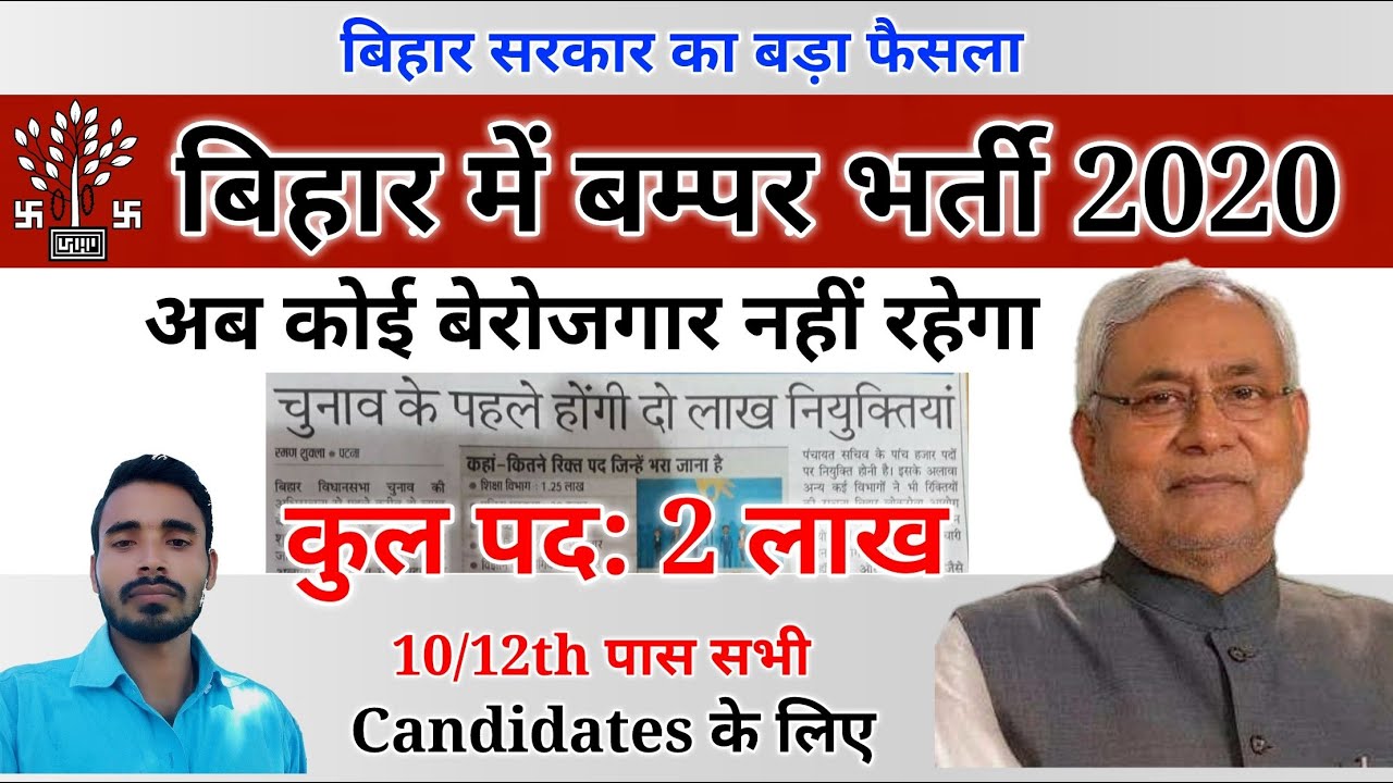 Bihar Recruitment 2020। Bihar government job।Bihar new Vacancy 2020।Bihar latest jobs #Biharjobs2020