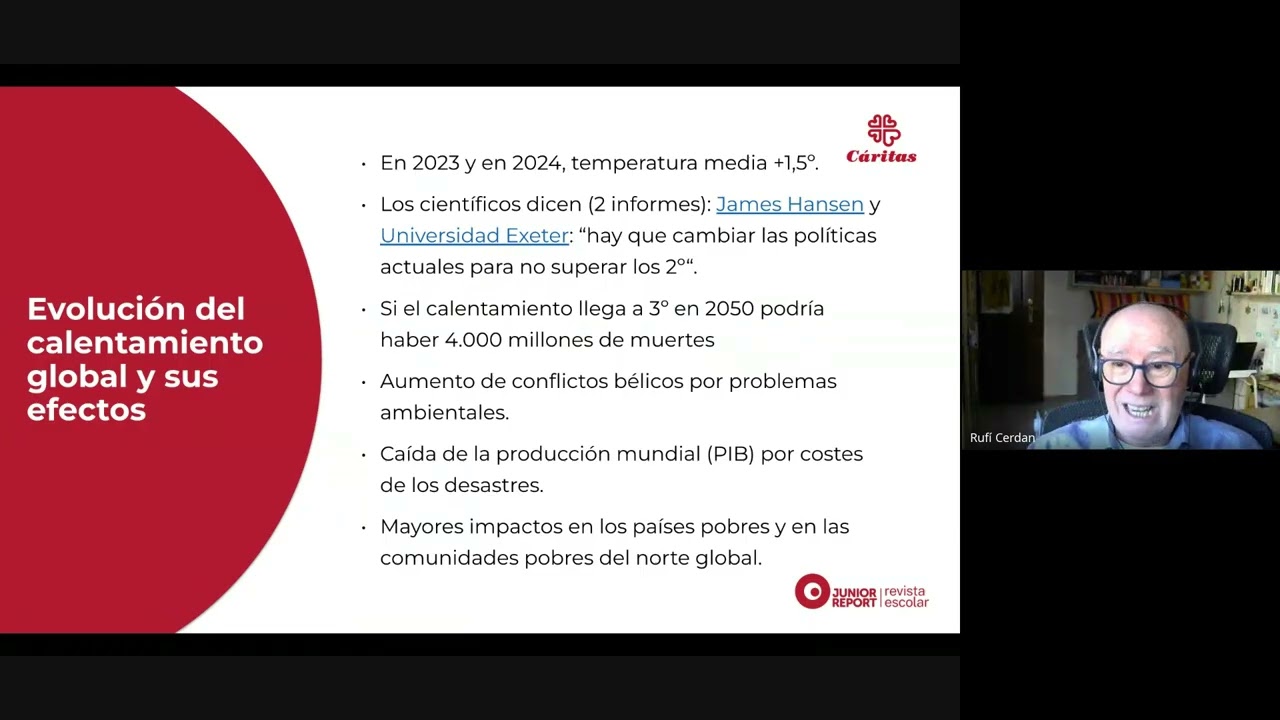 Webinar Cáritas y Junior Report  - Impacto del cambio climático y cuidado del planeta