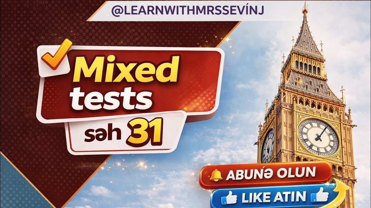 Toplu 9 - 2025. Mixed tests. səh 31✅#abituriyent #ingilis_dili #imtahan #ingilis_dili #grammar