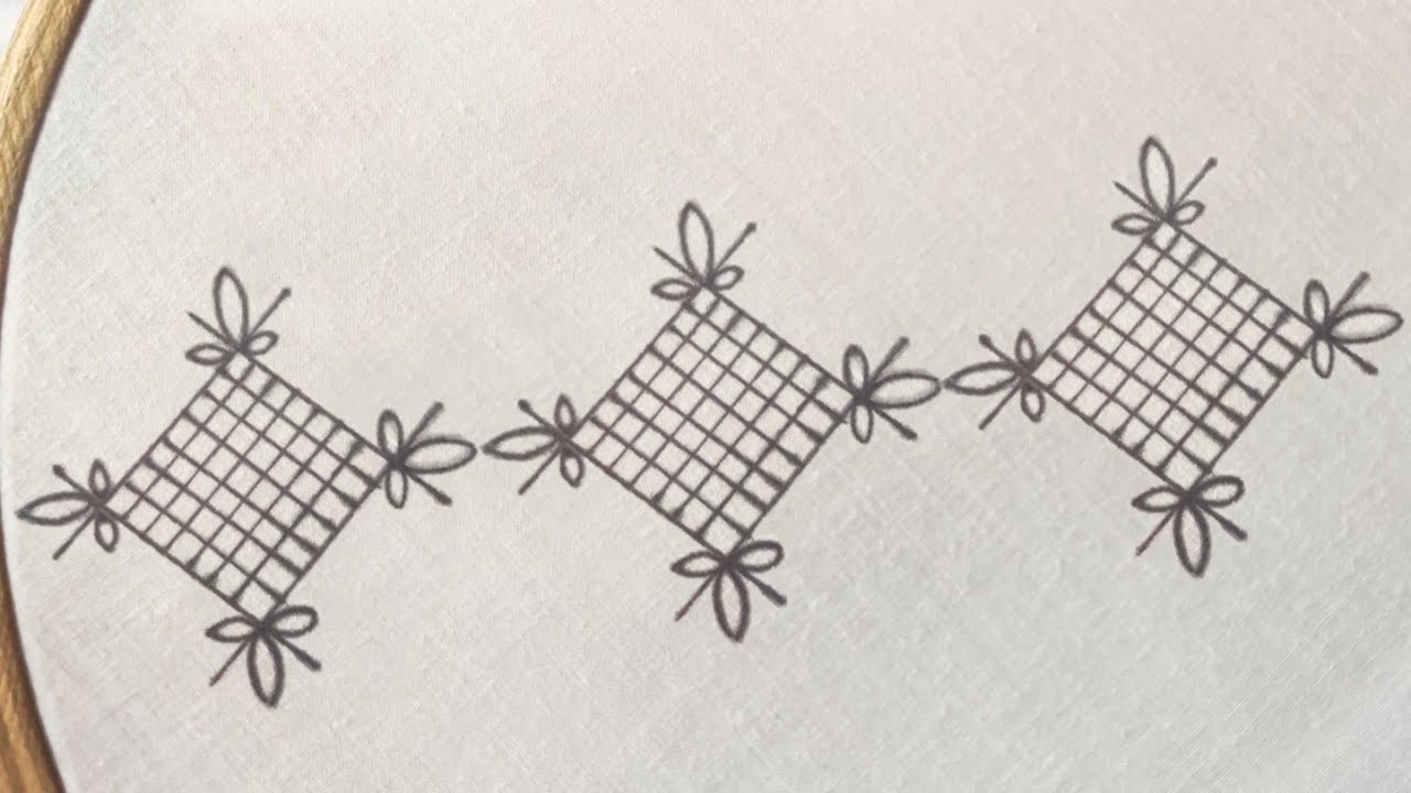 Geometric Border Embroidery Design for Dress/Sleeves | Hand Embroidery Work