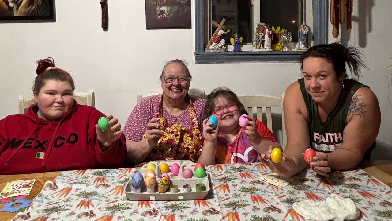 My Mamaw decorating Easter eggs!
