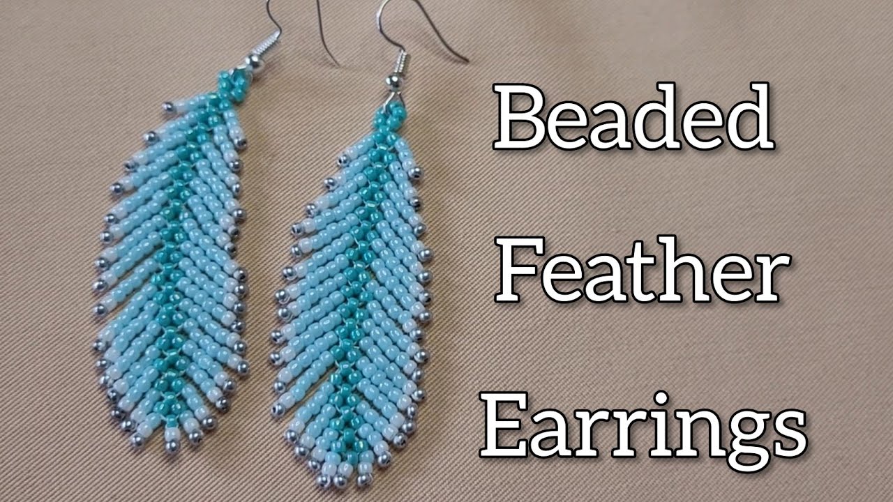 How to make seed Beaded Feather Earrings/ Pendant 🌷