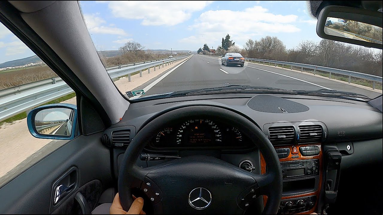 Mercedes Benz C180 W203 129 HP | POV Highway Autobahn Test Drive | Cruising and Acceleration