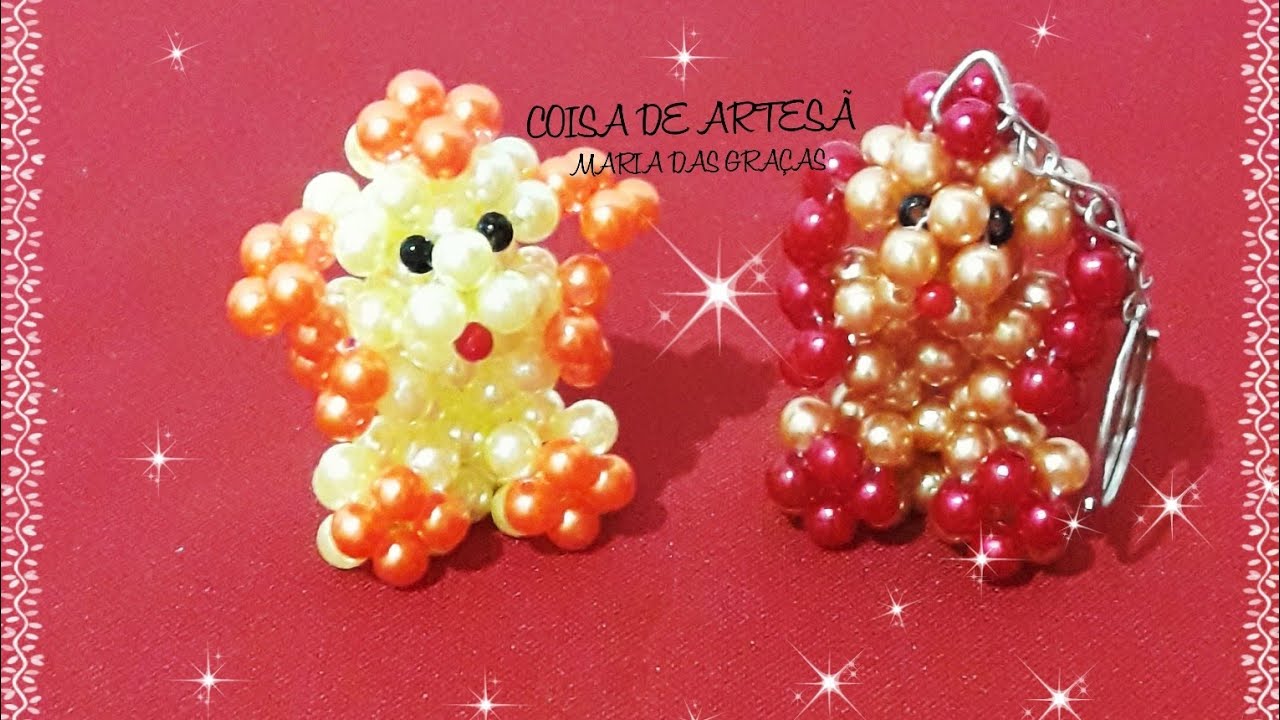 CACHORRINHO DE PÉROLAS | CHAVEIRO: Coisa de Artesã - Aula 49