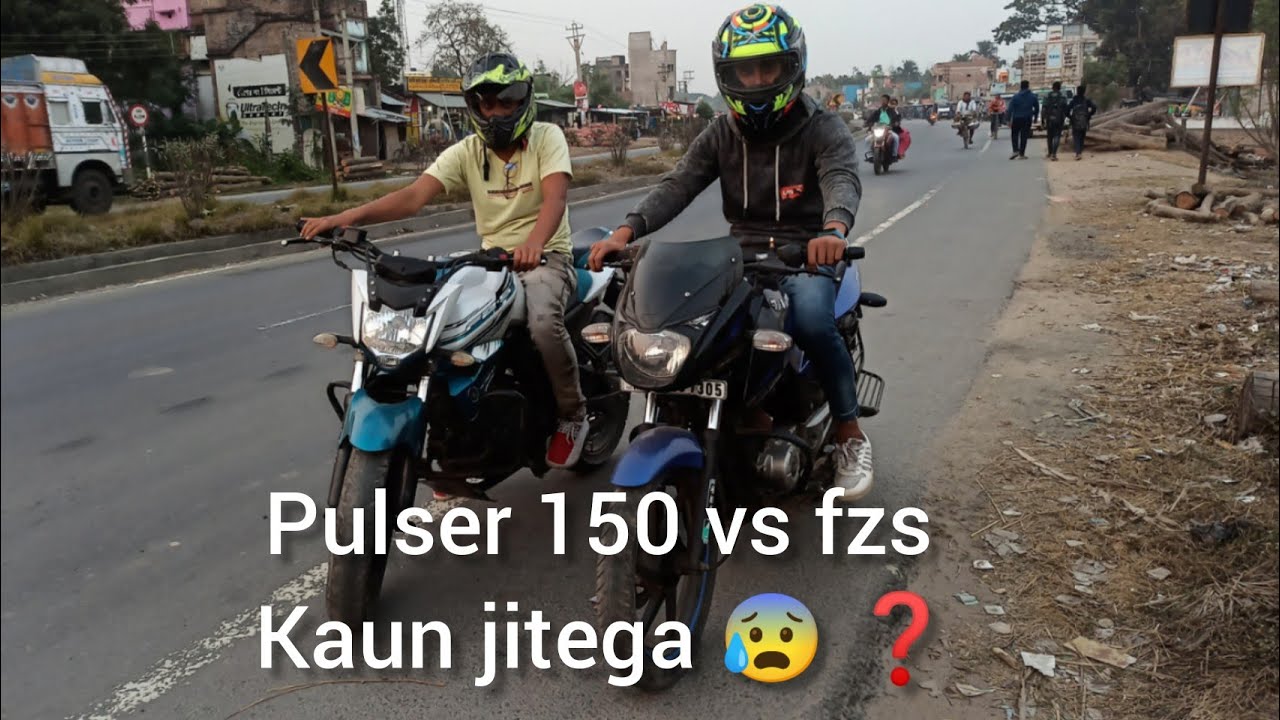 Bajaj pulser 150 bs3 VS  yamaha fz-s fi bs3 drag race ❗ top end race || pulser ne fzs ki band bajai