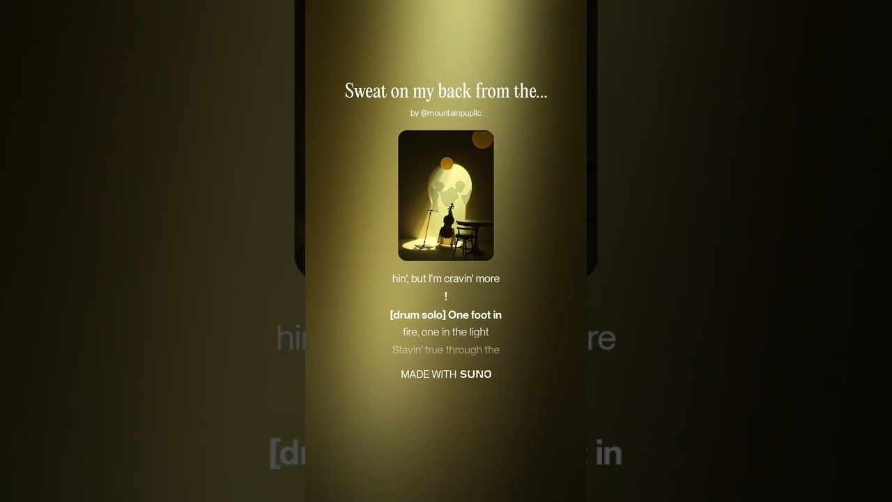 Sweat on my back from the crack of dawn Stripped