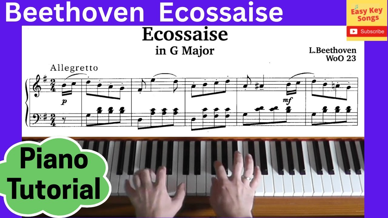 Beethoven Ecossaise in G Major WoO23. Piano Tutorial