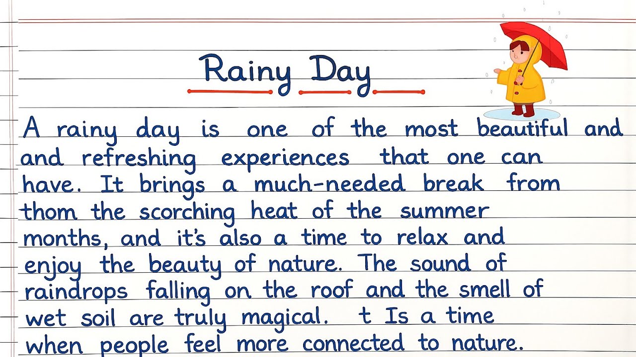 Essay On Rainy Day | A Rainy Day Essay In English | A Rainy Day Paragraph | Rainy Season Essay