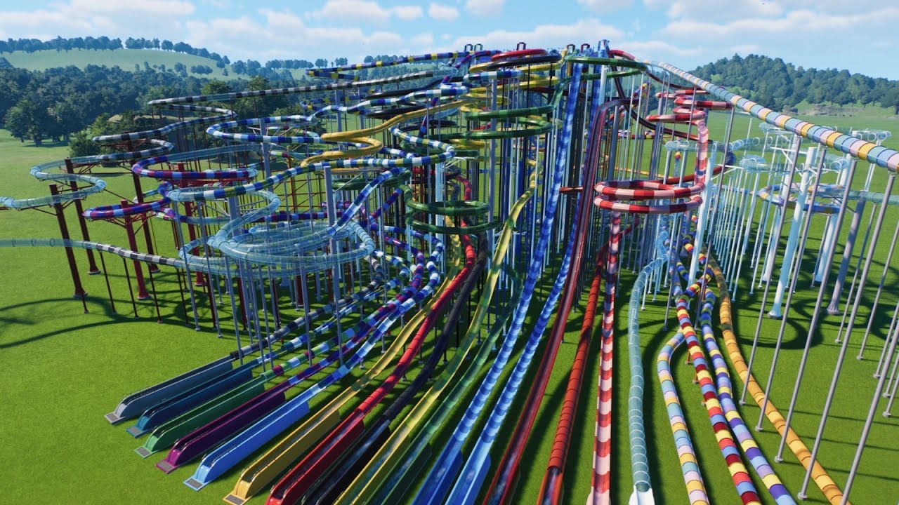 Biggest Waterslide Tower EVER! (All Onrides) | Planet Coaster 2 (made by Alek123) [POV]