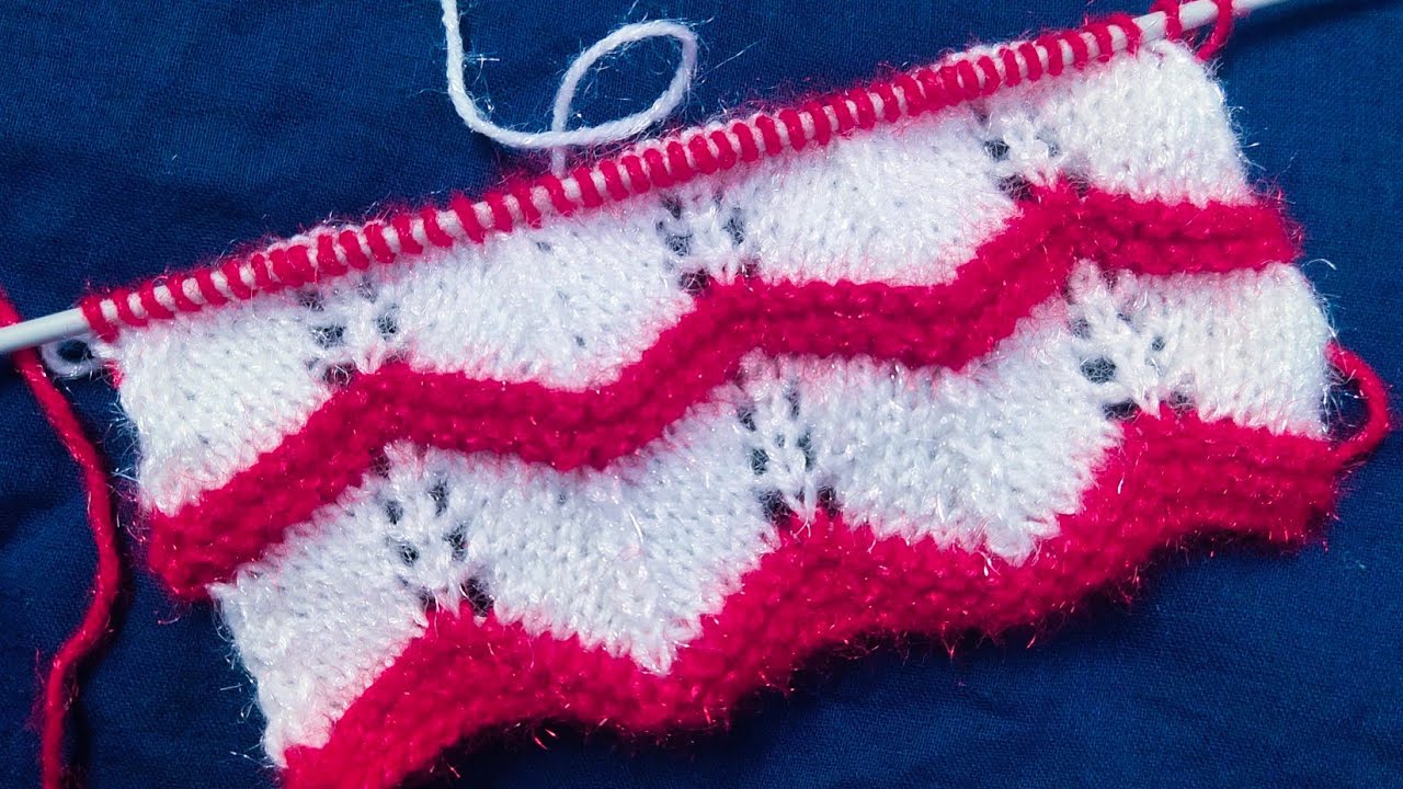 Sunder Do Rangon Ka Knitting Design | Zig-Zag Lace Pattern for Ladies Cardigan & Baby Sweater