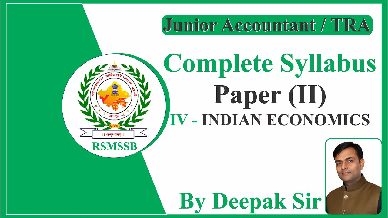 #4 Junior Accountant & TRA 2022 Syllabus | Syllabus in Jr Accountant 2022 | #RPSC #RSMSSB #DEEPAKSIR