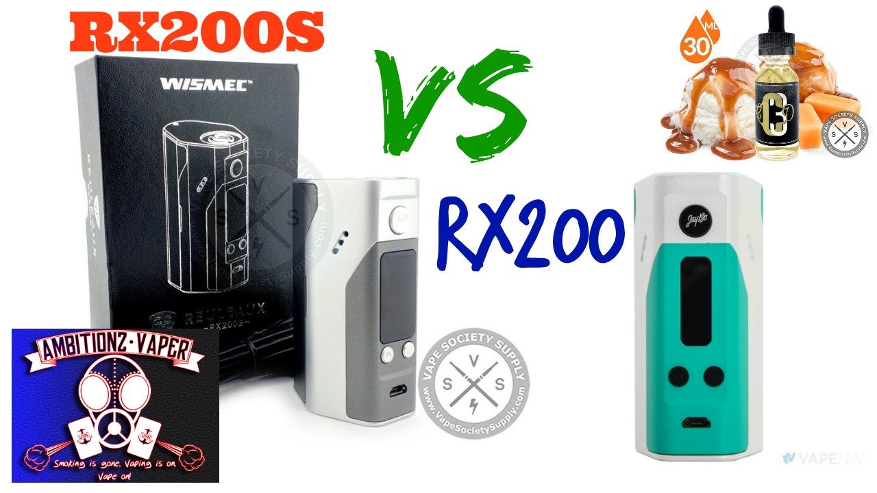 Wismec RX200S Box Mod VS RX200 Review & Comparison | Charlies Chalk Dust CCD3 E Juice