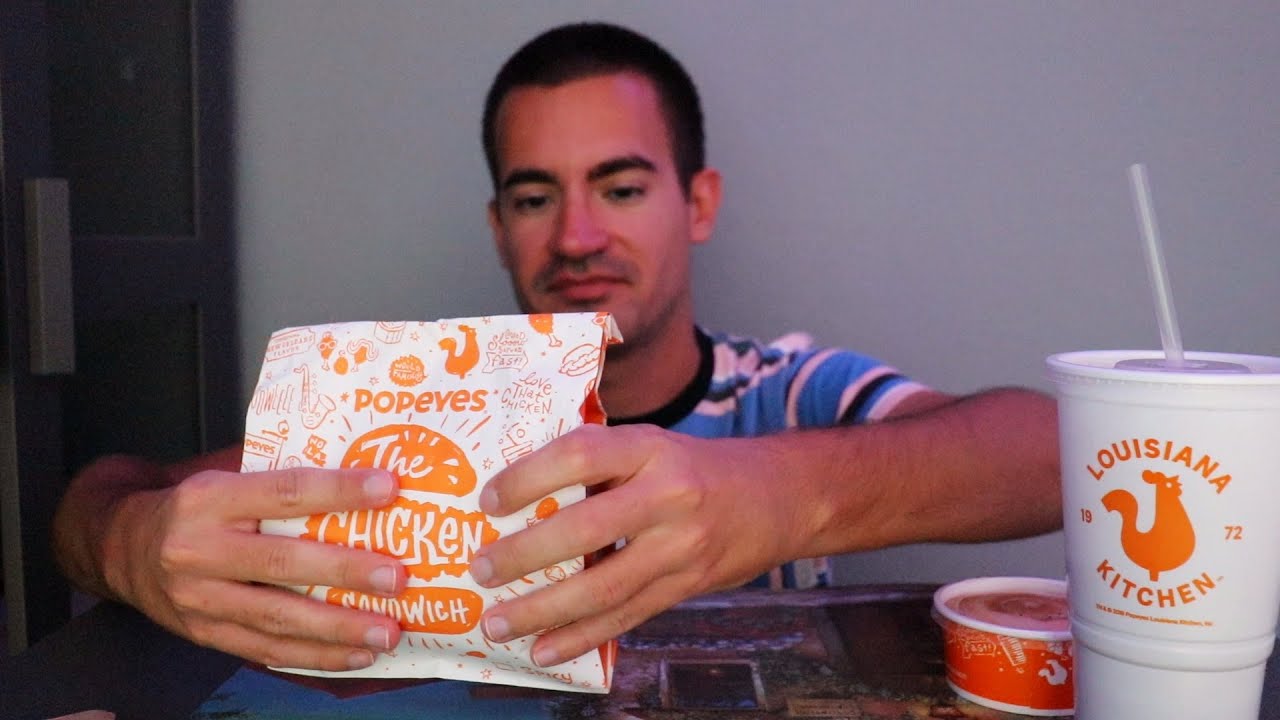 Popeyes Chicken Sandwich & Mashed Potatoes Mukbang (ASMR)
