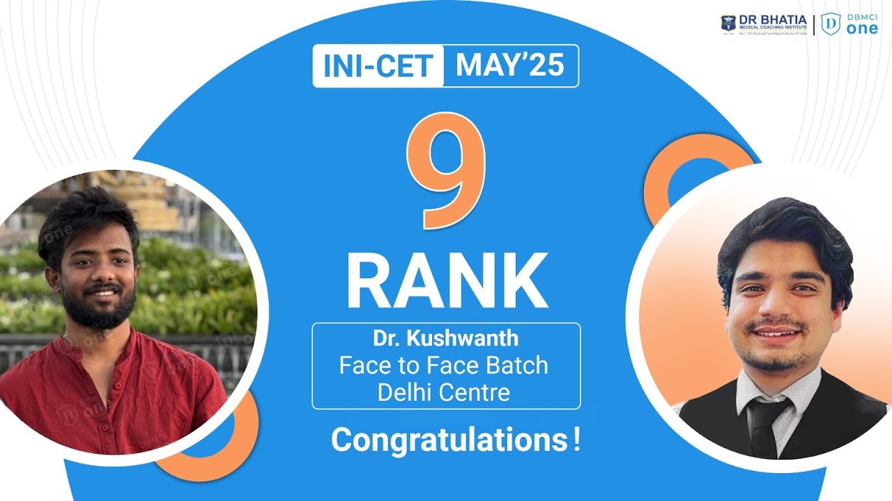 INICET May 2025 Rank 09 Dr. Kushwanth's Success Journey | INICET May'25 Topper | DBMCI