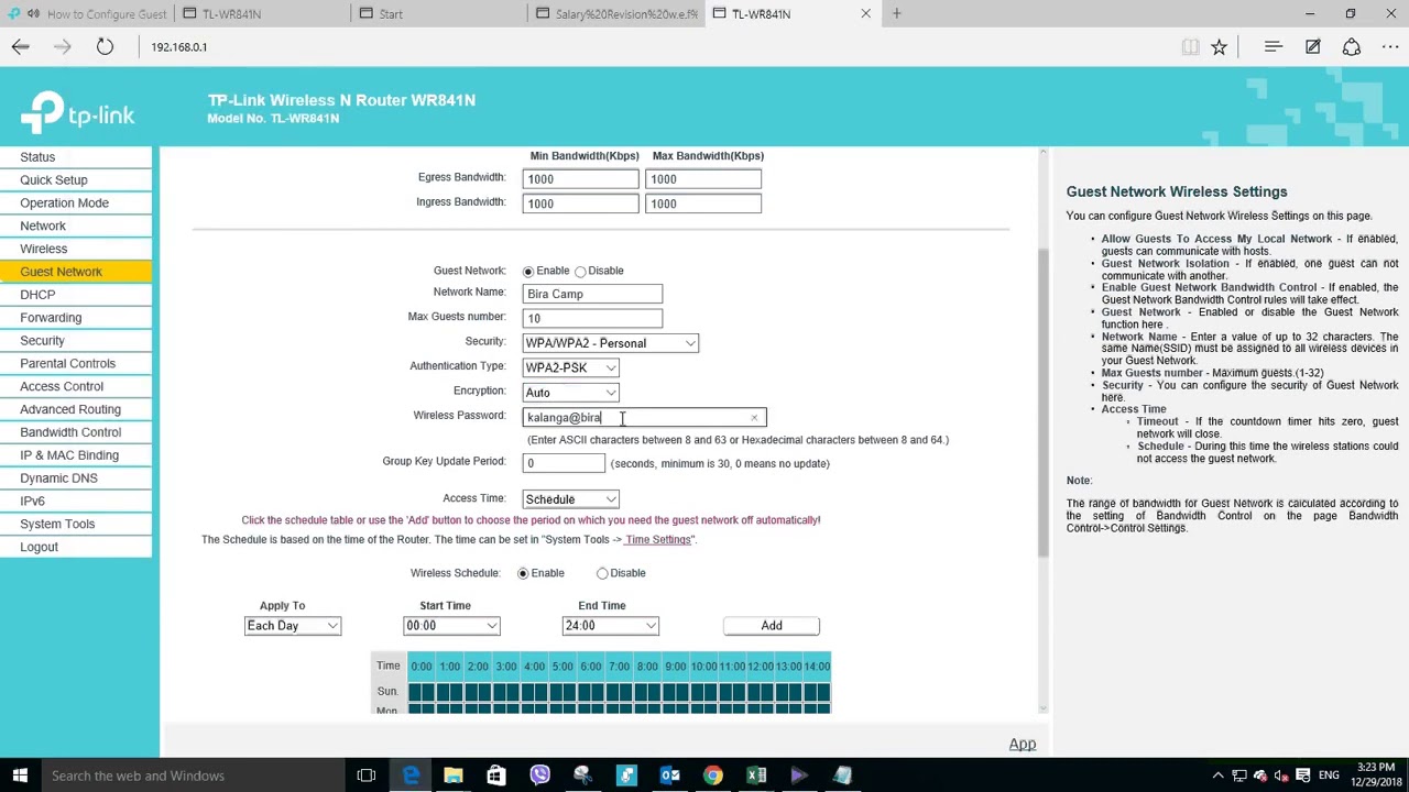 How to Set Guest Scheduling on TP Link Wireless N Router WR841N Model No  TL WR841N   YouTube