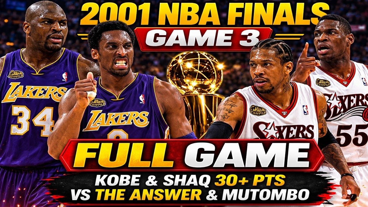 2001 NBA Finals Game 3 FULL GAME🔥| Kobe Bryant & Shaq vs Iverson | Lakers vs 76ers | June 10, 2001