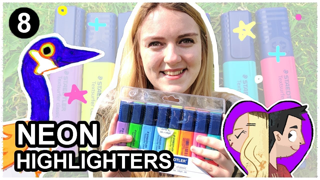 Drawing a Neon GOOSE with HIGHLIGHTERS?! - highlighter art challenge