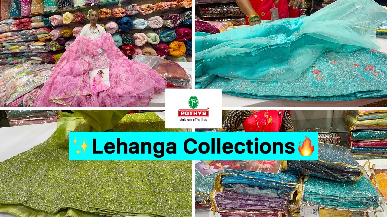 🔥Pothys lehanga Collections/தீபாவளிக்காக வந்த புது டிரெண்டிங் டிசைன்ஸ் சாரீஸ்🎇