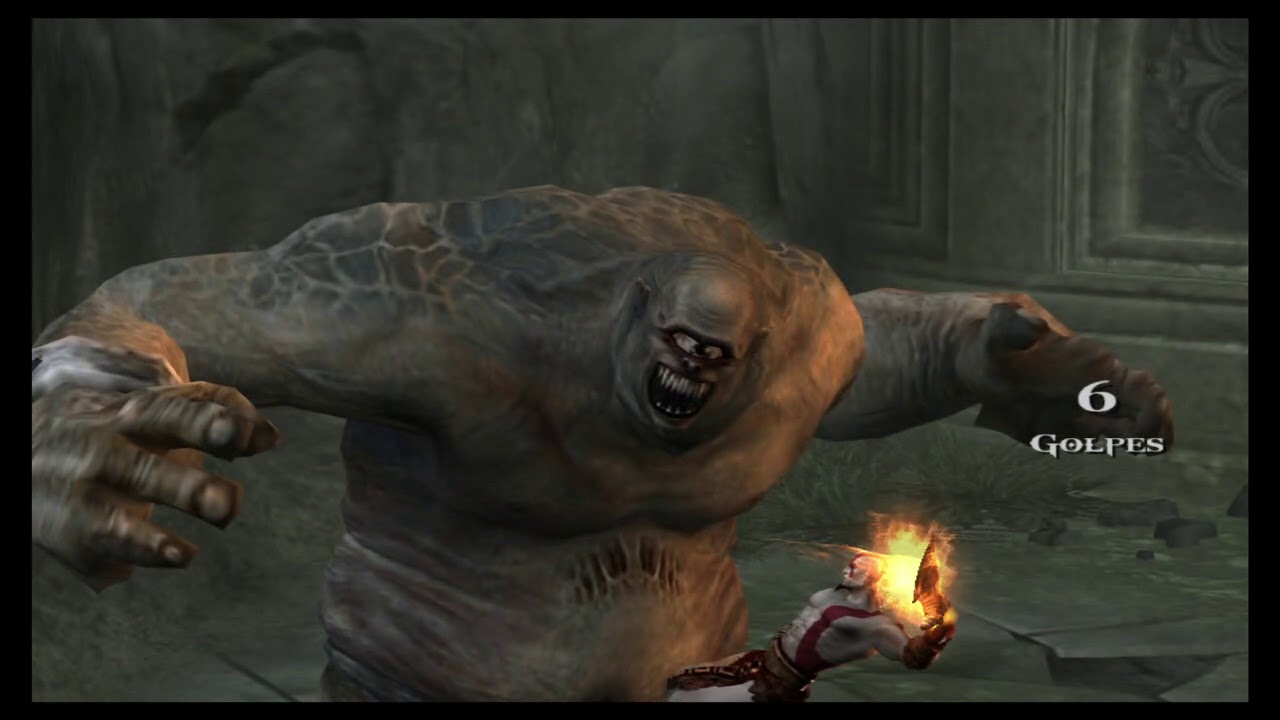 God of war 2 ps3, modo titán 5, las ruinas de los olvidados, templo de Euryale, Cerbero