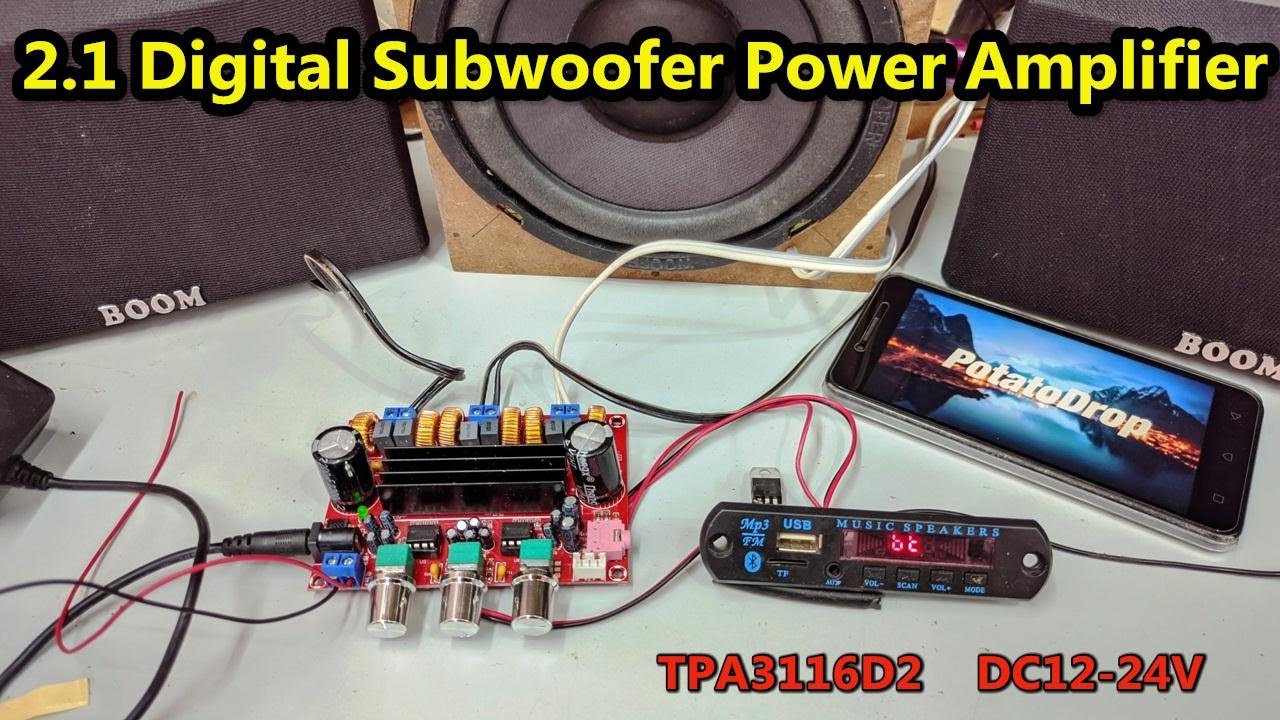 2.1 Digital Power Amplifier Board(12v-24v ) TPA3116D2 Digital Subwoofer Power Amplifier | POWER GEN