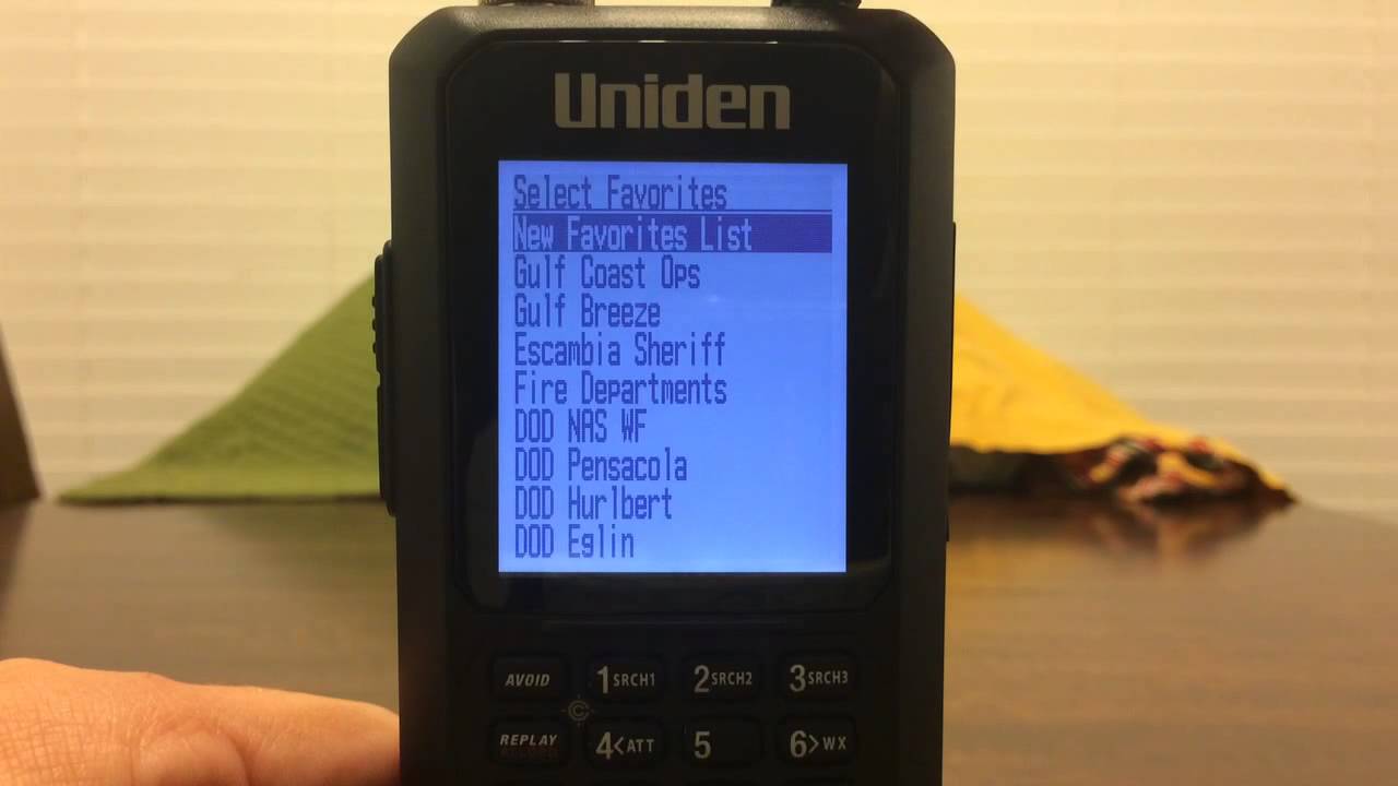 Uniden BCD436HP создание списка избранного