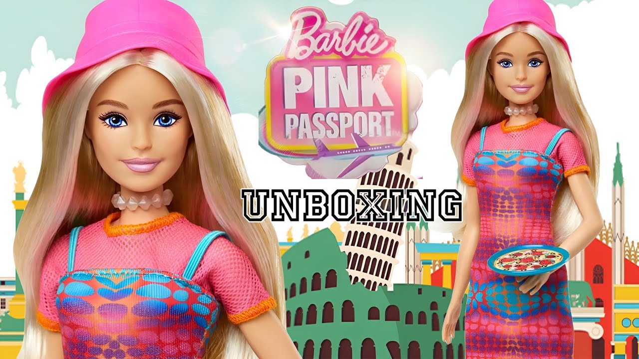 ✨️💗Unboxing Barbie Pink Passport Italy Doll Set💗✨️|#unboxing #barbie #review #2024 |HWH97|