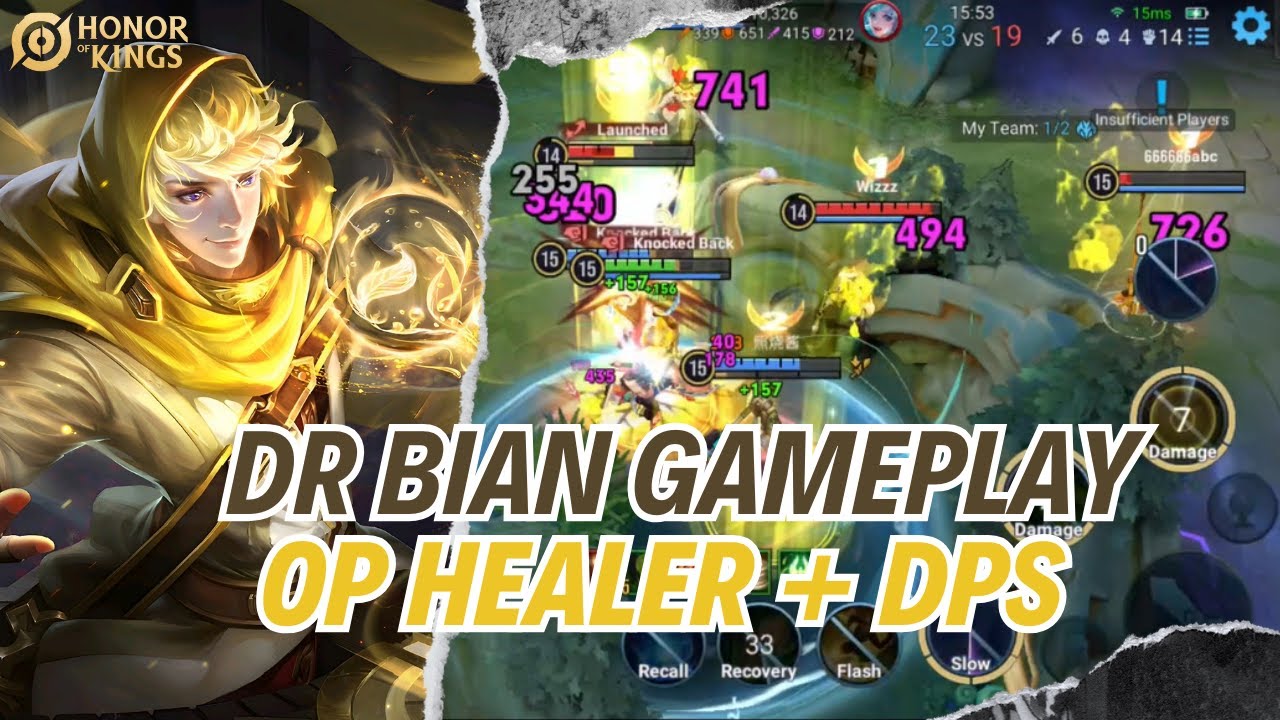 Honor Of Kings : Dr Bian Roam Gameplay | OP Heal & Damage Support Build