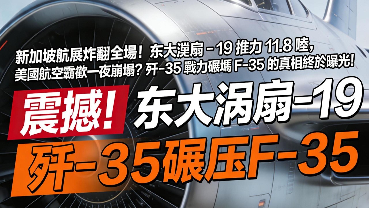 新加坡航展炸翻全場！东大渦扇 - 19 推力 11.8 噸，美國航空霸權一夜崩塌？歼 - 35 戰力碾壓 F-35 的真相終於曝光！ #渦扇 19 #新加坡航展 #殲 35 #航空發動機 #中國軍工崛