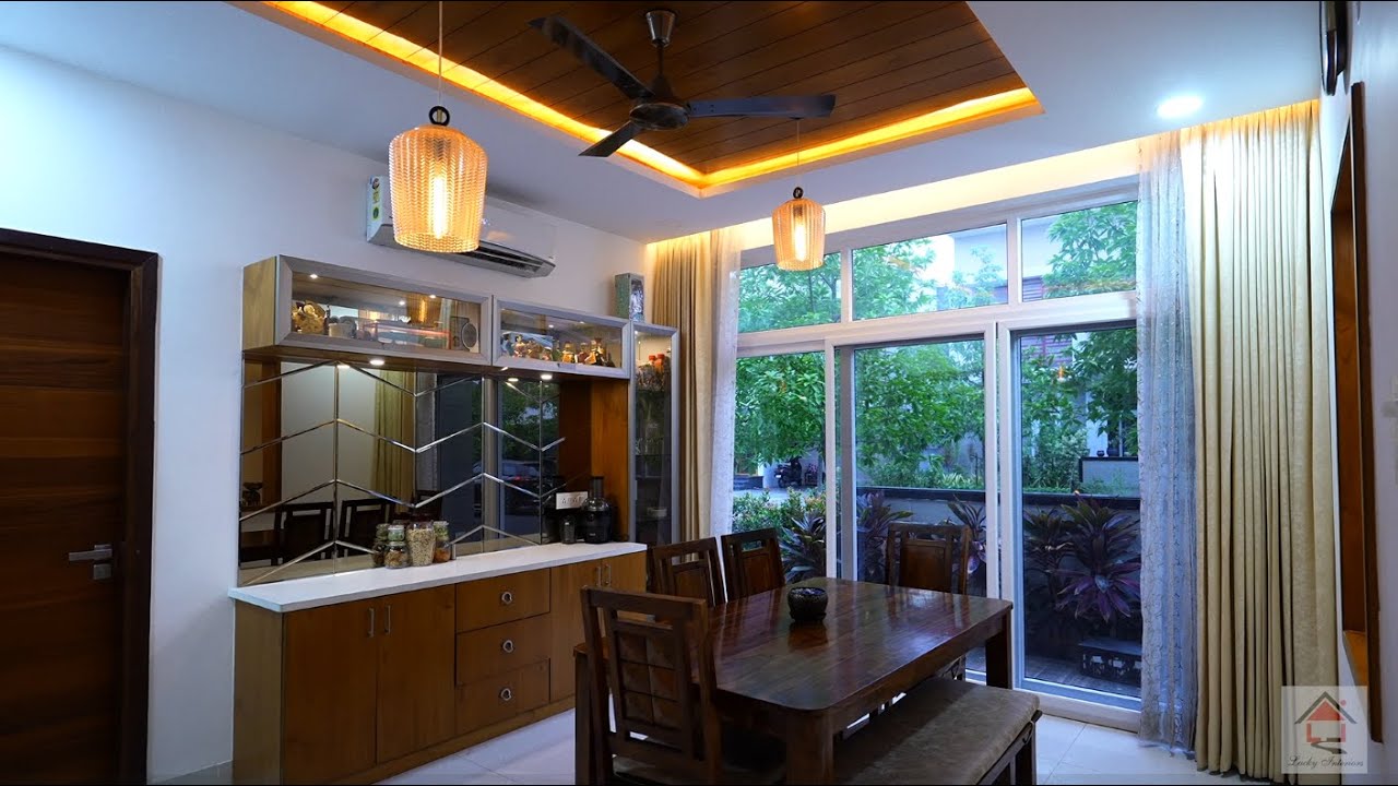 Villa Interiors | Krishna & Gayathri , Vision Urijith, Tellapur | Hyderabad | Lucky Interiors |