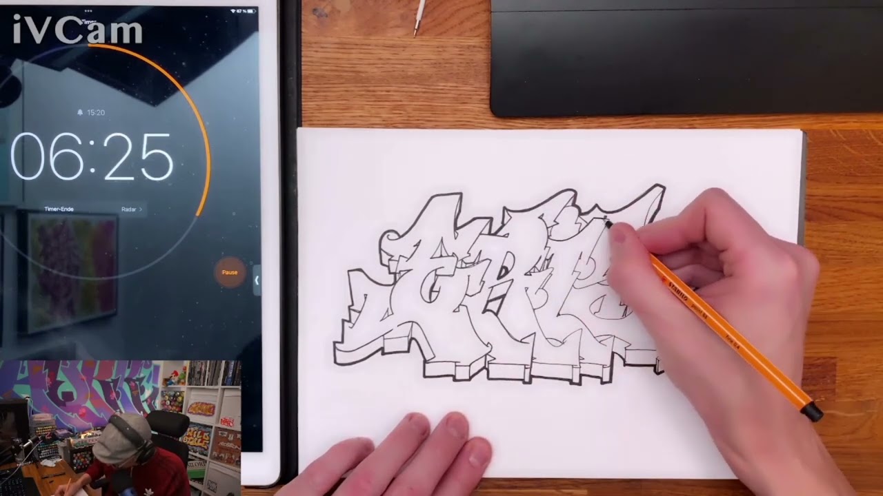 Twitch Sketchsession Graffiti Zeichnen 20Min Styles Übung