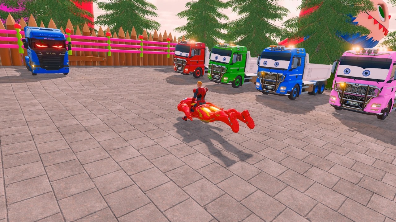 Transporting With Colors - Giant Trucks Carrying Mixer Monster Truck Then Dump Truck #53 - FS22