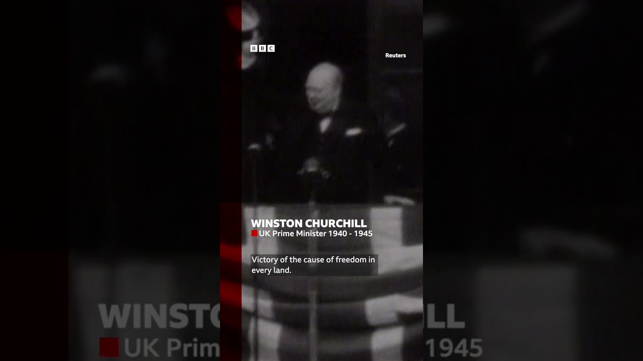 Churchill announces victory to the public on VE Day