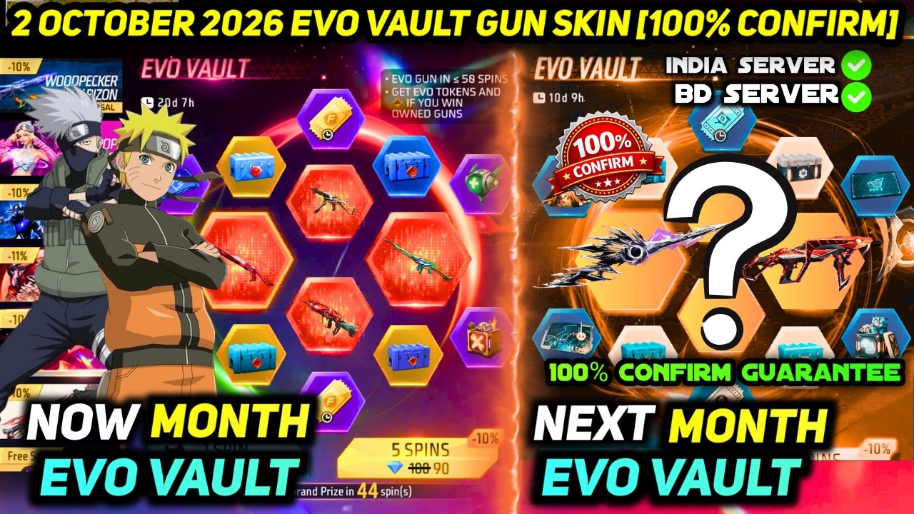 NEXT EVO VAULT OCTOBER MONTH 2026 100% *CONFIRM* FREE FIRE | NEW 2 OCTOBER EVENT EVO GUN SKIN