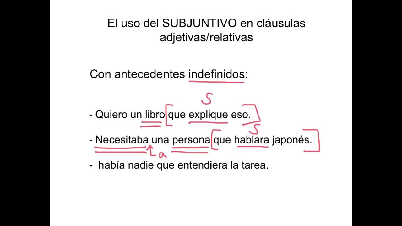 El subjuntivo-cláusulas adjetivas
