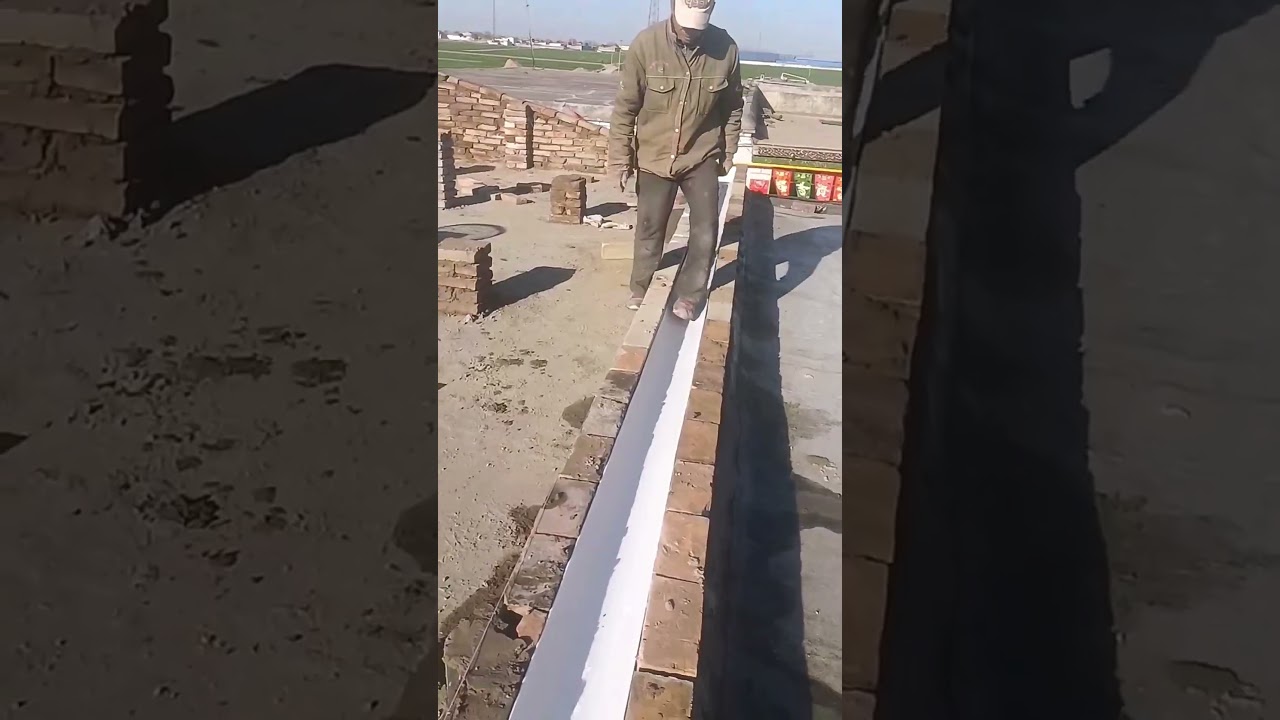 Drainage process of two adjacent roofs