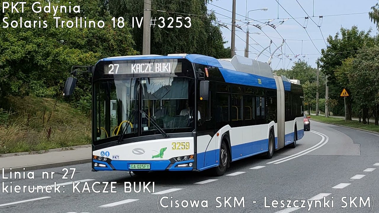 [WNĘTRZE] 🚎Solaris Trollino 18 IV #3253 🔑PKT Gdynia 📟27➡KACZE BUKI