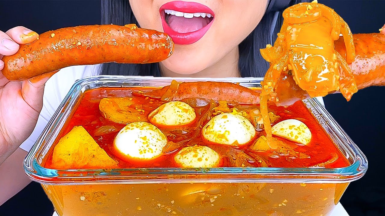 ASMR SAUSAGE, EGG & POTATO BOIL #asmr #mukbang #food