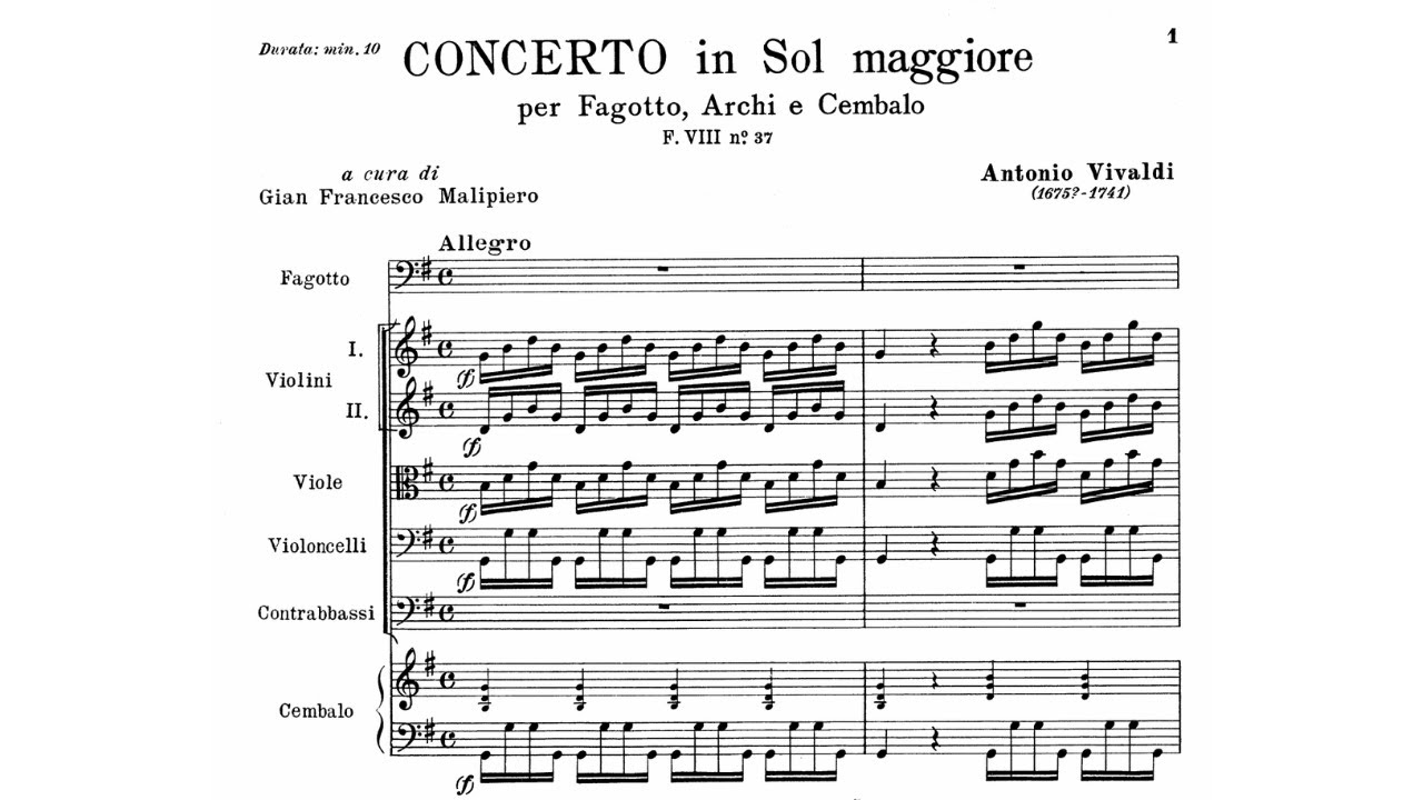 Antonio Vivaldi: Bassoon Concerto in G Major, RV 494