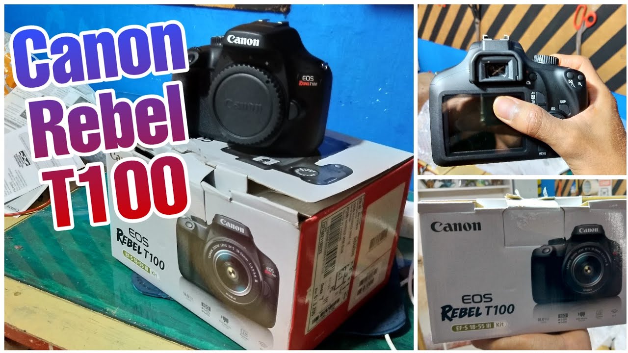 Unboxing câmera Canon EOS Rebel t100