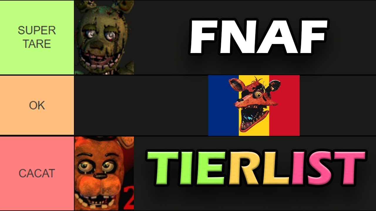 TIER LIST CU FIVE NIGHTS AT FREDDY'S !