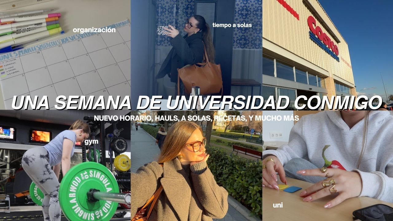 UNA SEMANA DE UNIVERSIDAD CONMIGO✨  *nuevo horario* | gym, habitos, hauls, organización, recetas...