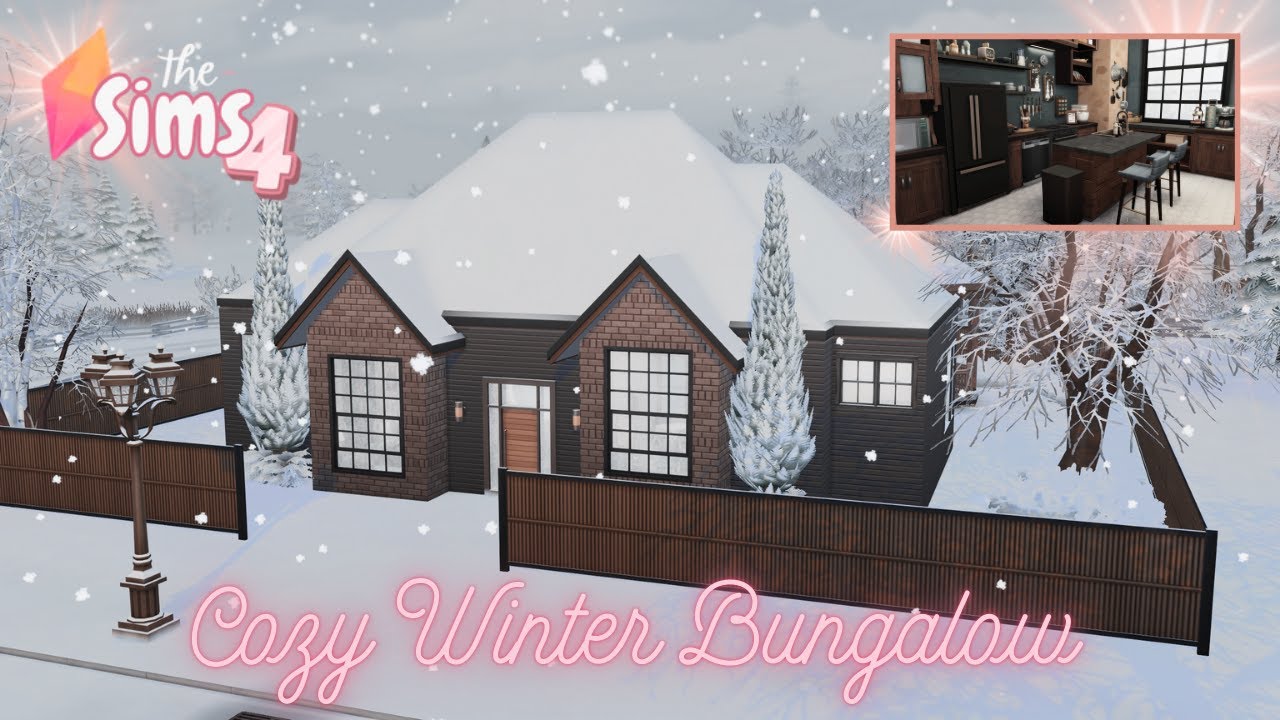 Cozy Winter Bungalow | Sims 4 | Speed Build | Nocc